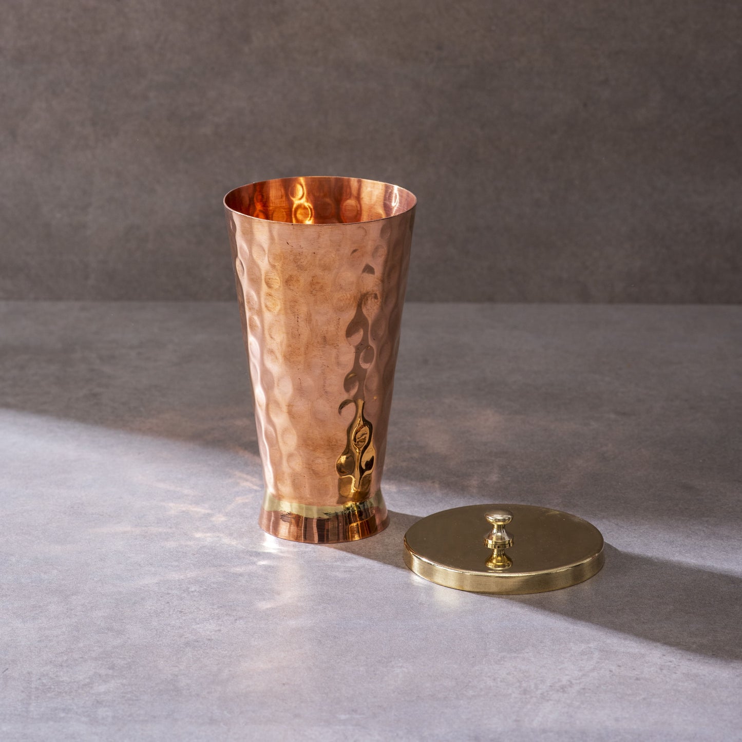 Kit de Iniciación Ayurveda – Kadhai de Latón, Vaso de Cobre y Plato Kansa de 26,5 cm