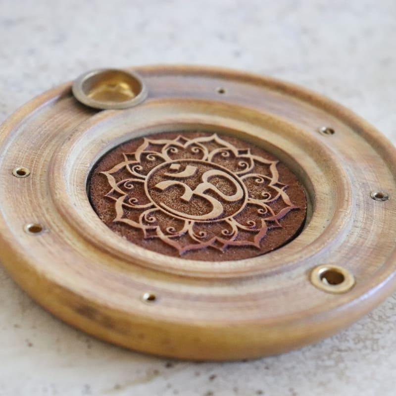 Portaincienso Redondo “Om” – Diseño Artesanal