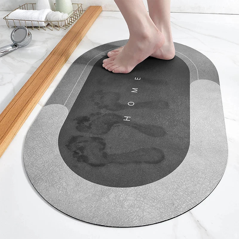 Super Absorbent Non-Slip Diatom Mud Bath Mat - Quick-Drying Bathroom Rug for Shower and Kitchen Entrance