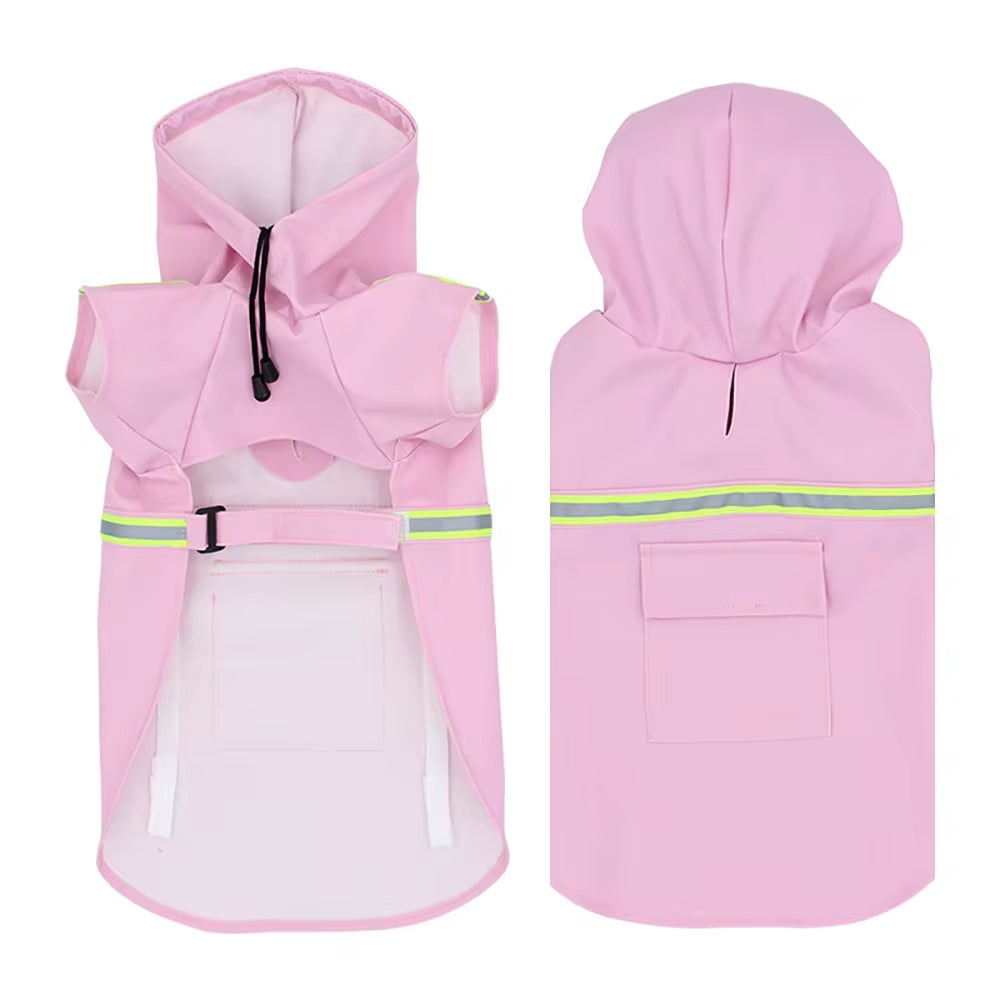 Pet Poncho Dog Raincoats Reflective Small Large Dogs Rain Coat Waterproof Jacket S-5XL Fashion Outdoor Breathable Puppy Clothes