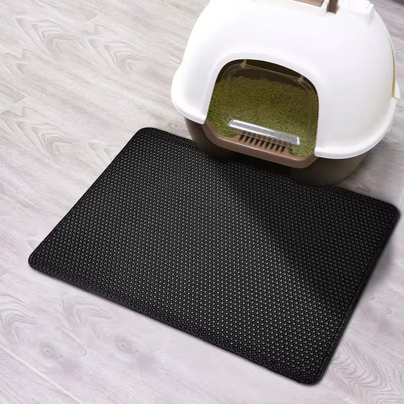 Premium Double Layer Waterproof Cat Litter Mat - Non-Slip, Washable Pet Pad with Gift