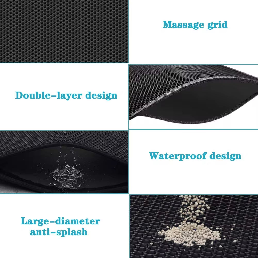 Premium Double Layer Waterproof Cat Litter Mat - Non-Slip, Washable Pet Pad with Gift